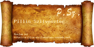 Pillis Szilveszter névjegykártya